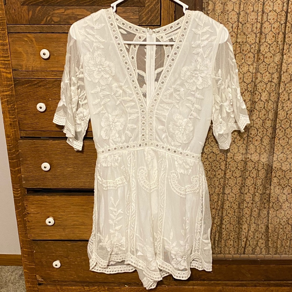 White Lace Romper